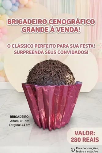 Brigadeiro Cenográfico Gigante para Decoração de Festas