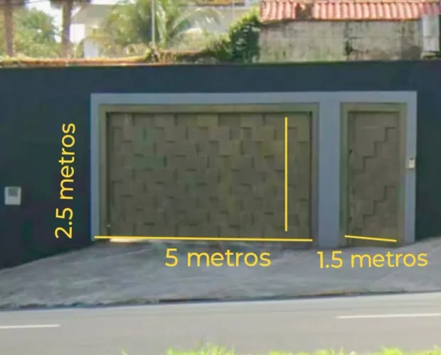Portão basculante 5 metros e portão social 