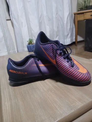 Nike MercurialX Vapor TF Roxo e Laranja - tamanho:36