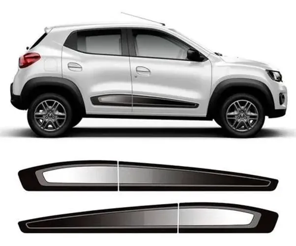 Kit Adesivos Laterais e Letreiro Kwid Tampa Traseira Original