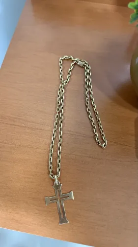 Corrente ouro e pingente ouro 18k 750