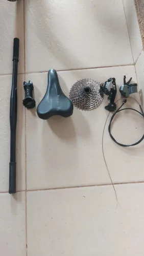 Peças Bike - Guidão, mesinha, selim, k7, câmbio, trocador