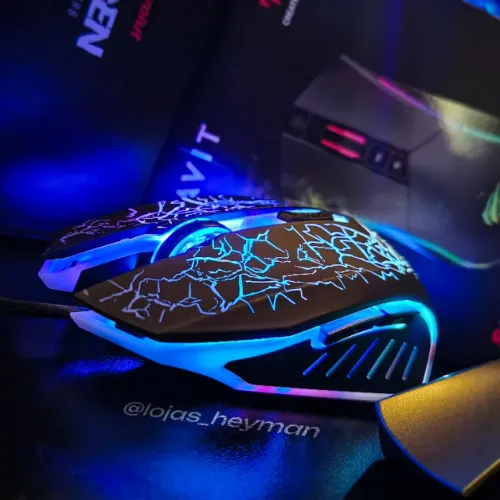 Mouse Gamer Evolut Rayden RGB 2400 DPI USB Ergonômico
