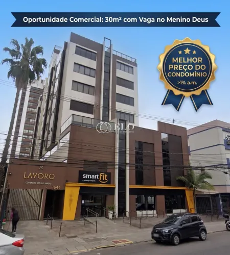 Sala Comercial 30m² no Menino Deus | Melhor Preço do Condomínio Lavoro