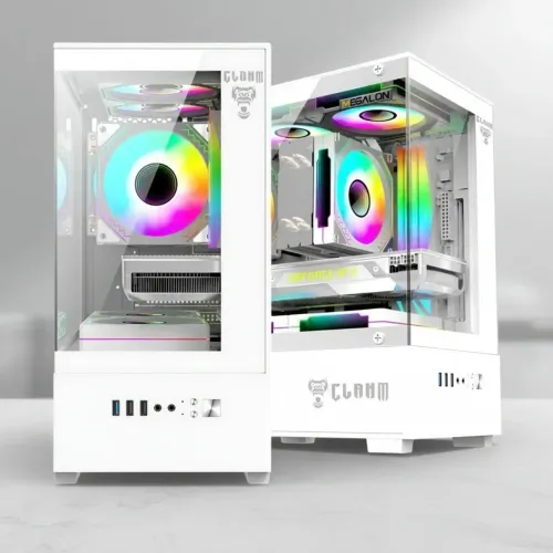 Gabinete Gamer Megalon Snow com 3 Fans RBG Molex cores fixa Vidro Temperado 