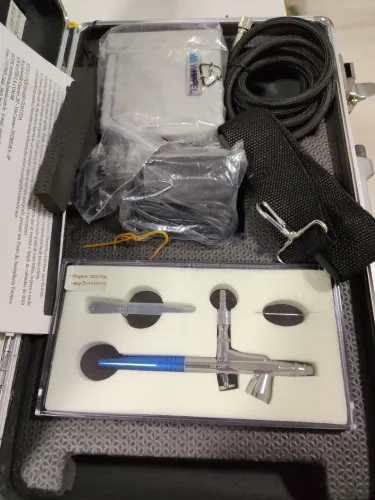 Kit Aerógrafo Profissional Steula BC 63 + Compressor Wimpel COMP-3 Com Maleta