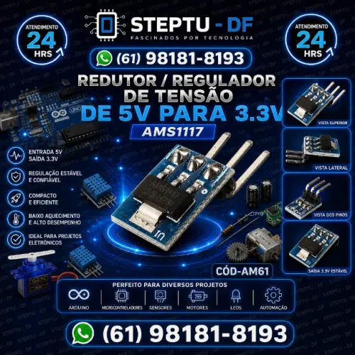 regulador De Tensão De 5v Para 3.3v Ams1117 Arduino - Pic - Automamação COD-AM61