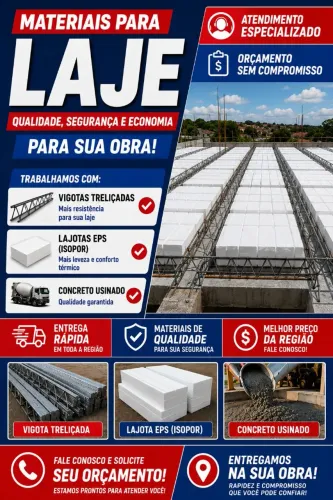 LAJE COM QUALIDADE E PREÇO JUSTO!