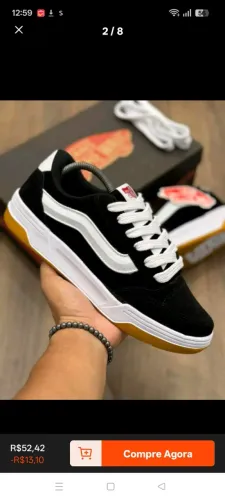 Tênis Vans, PRETO, branco e bege,  Diversas Cores (Novo na Caixa) do 36 ao 43