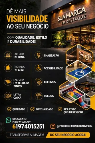 Comunicação visual- fachadas, letras caixas, ACM e toldos 