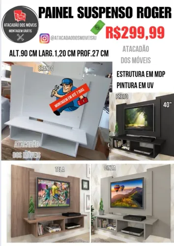 Painel Suspenso Roger - Montagem Grátis