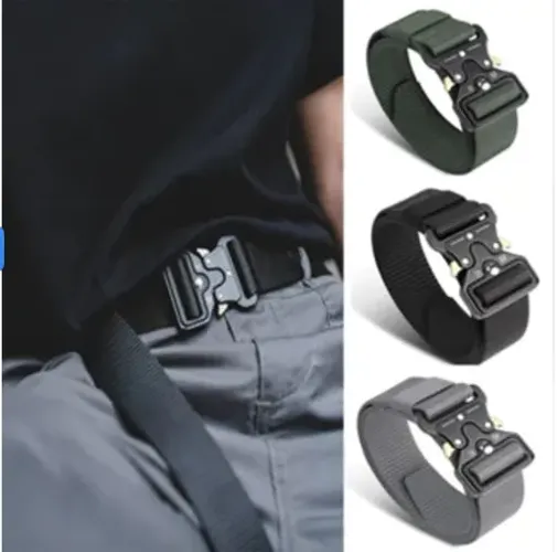 Cinto Tático Militar Largo Em Nylon Fivela Larga Em Zinco e Engate Rápido 110CM z1452