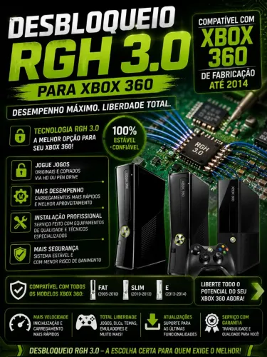 Xbox 360 desbloqueio RGH 3.0