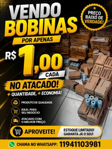 Kit 200 Bobinas para máquinas de cartão 