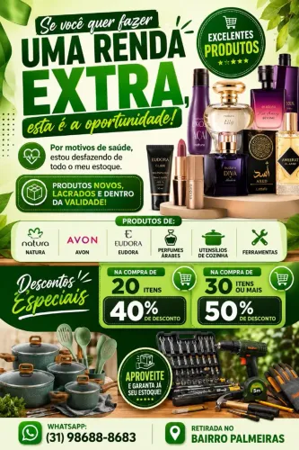 Desfazendo do Estoque da Natura Eudora Avon Perfumes Árabes Utensílios Domésticos Ferramen