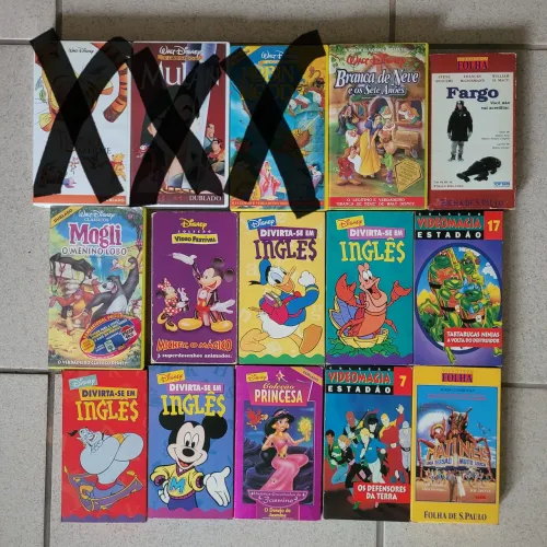 Lote com 12 fitas VHS Disney e outros
