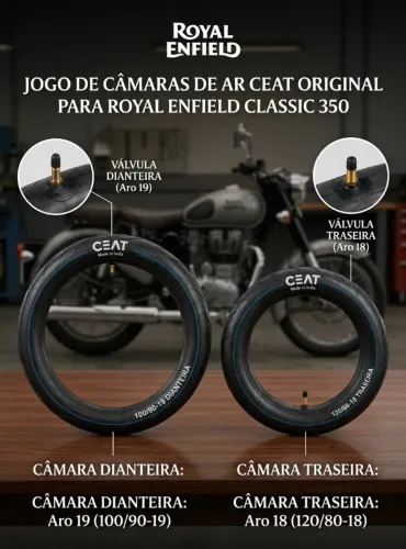 Jogo de Câmaras de Ar Originais- Royal Enfield Classic 350