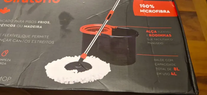 Mop Giratório Plástico Balde Esfregão 360