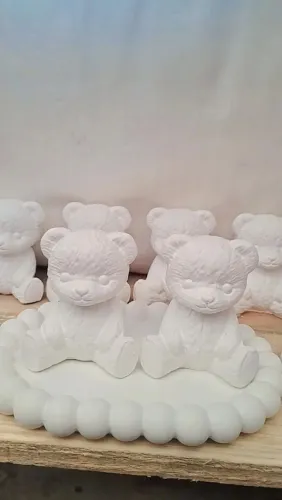 Kit 50 lembrancinhas Ursinho Branco para Chá Revelação/Chá de Bebê/Maternidade/Aniversário