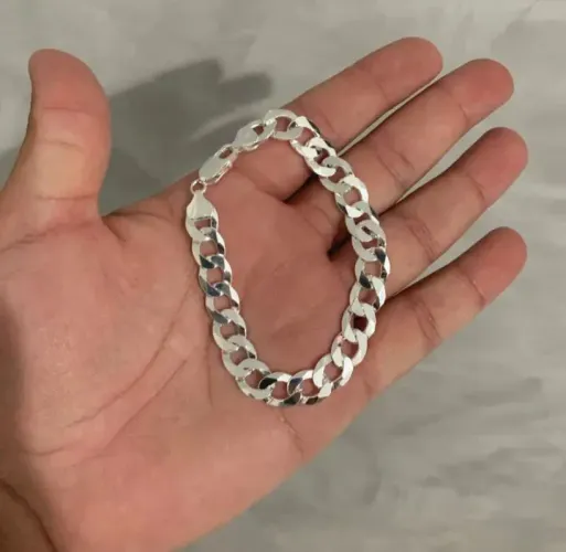 Pulseira 10mm prata 925 Garantia eterna