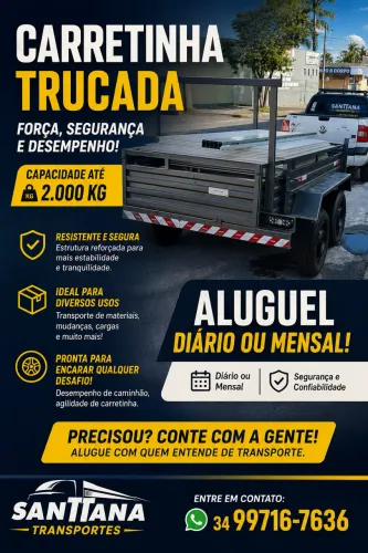 Carretinha trucada disponível para locação