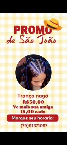 Trança nagô promoção