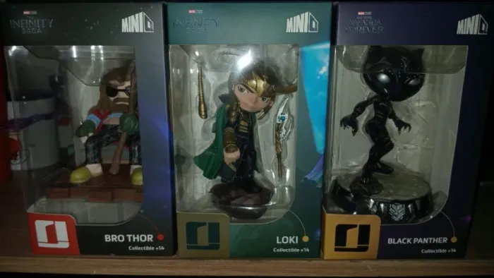 MiniCo Iron Studios COM CAIXA - Loki, Shuri e Bro Thor (estado de novo)
