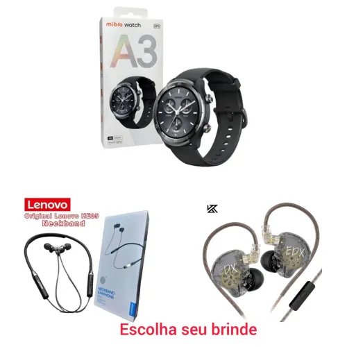 Mibro A3 + 1 brinde fone Lenovo ou kz um kit para seis exercícios físicos