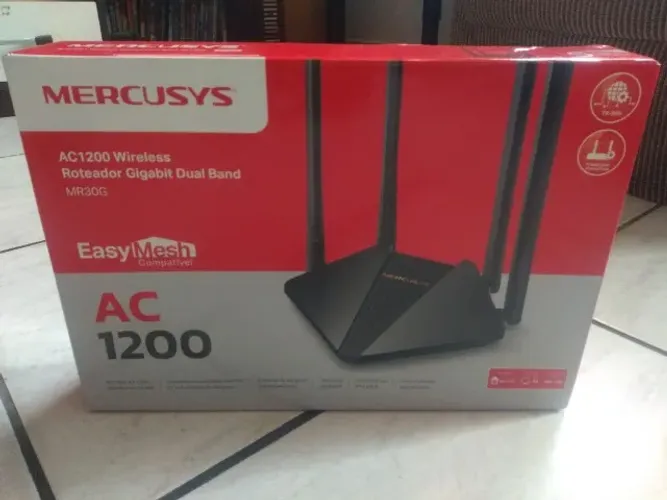 roteador mercusys mr30g ac1200 wi-fi gigabit banda dupla com 4 antenas