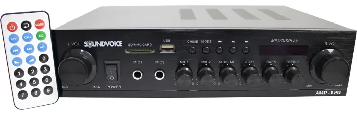 Amplificador Soundvoice Amp120 Residencial Bluetooth/usb/fm Cor Preto