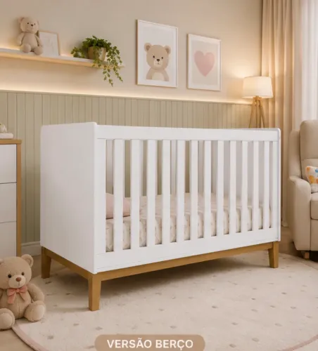 Cama infantil evolutiva 2 em 1 - vira berço e cama