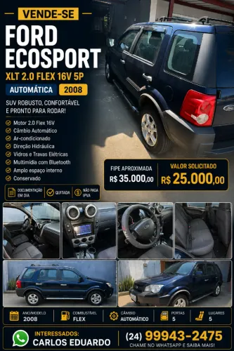 Ford Ecosport XLT 2.0/ 2.0 Flex 16V 5P Aut. 2008