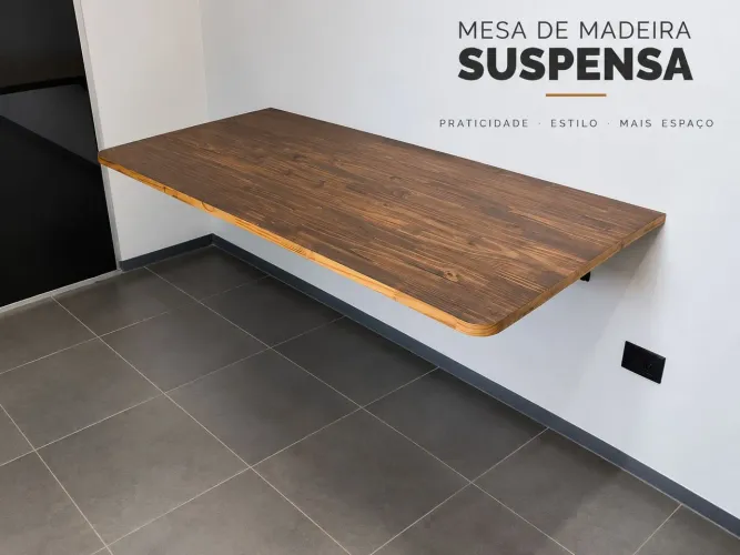 Mesa Flutuante de Madeira
