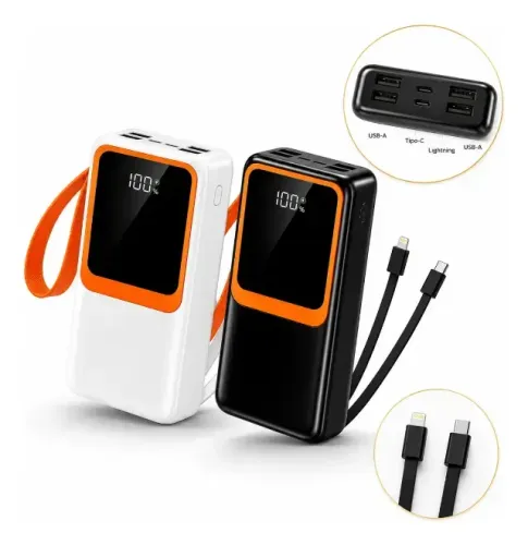 Power Bank 30000mah Carregador Portatil Celular Usb-c Turbo