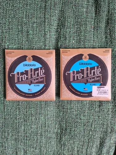 2 Encordoamentos D'Addario Pro-Arté EJ46 Nylon - Hard Tension