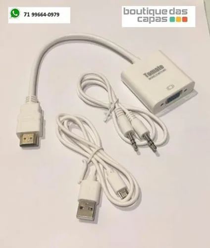 Cabo Conversor hdmi para VGA + cabo áudio + cabo USB tomate MTV-603