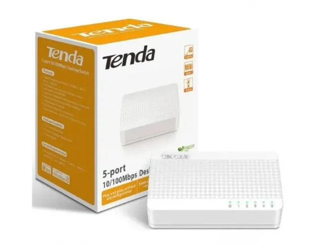 Switch Cabo de Rede Rj45 5 Portas Tenda S105 10/ 100 Mbps Homologado Anatel