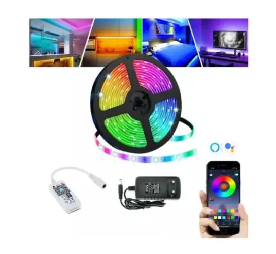 Fita De Led Rgb Ip65 5050 5m Alexa / Google + Fonte + Wifi Fita 16 Cores