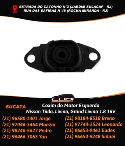 Coxim do Motor Esquerdo Nissan Tiida, Livina, Grand Livina 1.8 16V