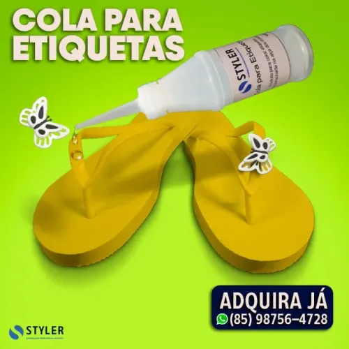 Cola Para Colar Etiquetas de Borracha na Alça do Chinelo