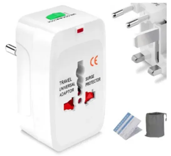 Adaptador Tomada Universal Padrão Internacional 150 Países Viagem Bivolt