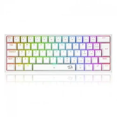 Teclado Mecânico Gamer Redragon Fizz, RGB, Switch Red, ABNT 2, Branco - K617-RGB-W (PT-RED