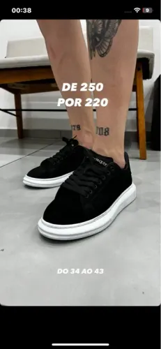 Tênis - Preto - Tamanho 34 ao 43