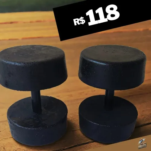 Par de Halteres de 13kg feitos de CONCRETO - Ideal para Treinos em Casa