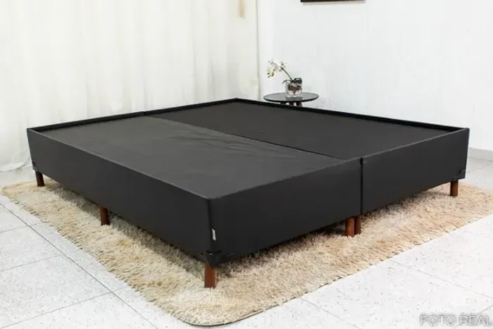 Base Queen Bipartida Zeus Korino Preto Frete Grátis - Até 12x