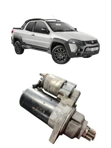 Motor de arranque partida Fiat Strada 1.8 etorq dualogic 2010 a 2015
