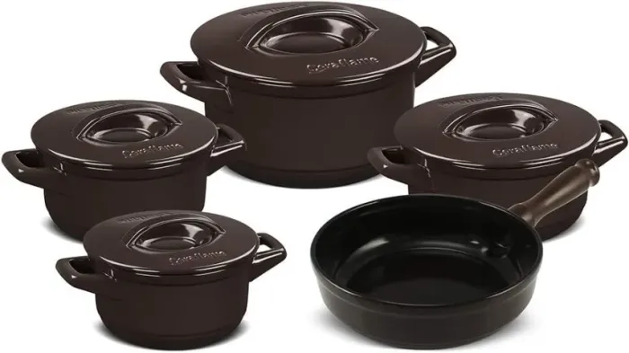 Ceraflame Conjunto Panelas de Cerâmica Duo+ Smart 5 Peças Chocolate