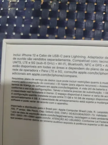 Caxinha vazia iPhone 14 pro e 12
