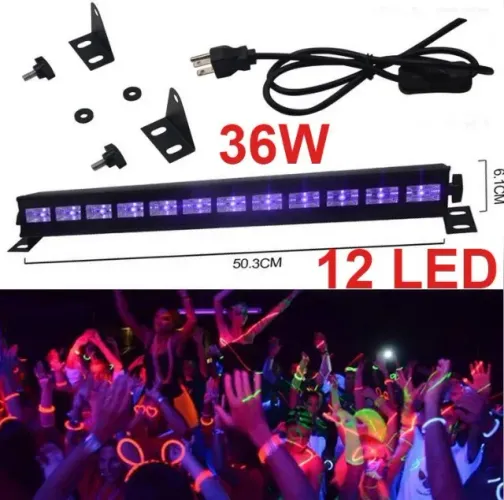 Ribalta Refletor Luz Negra 12 Leds Cooler 