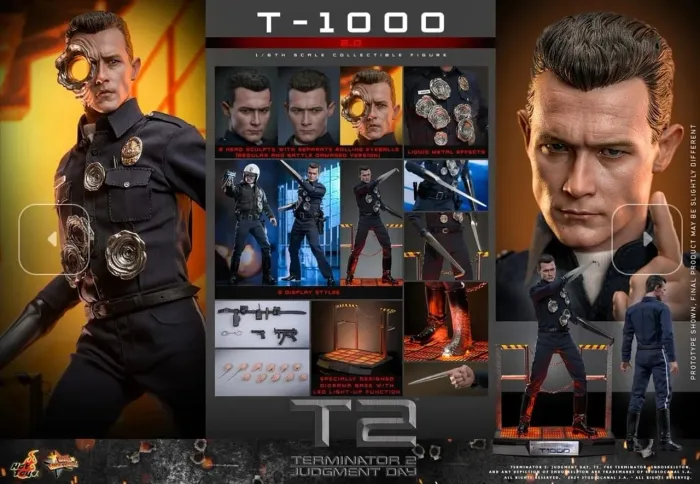 Hot toys T1000 2.0 terminator exterminador do futuro 2 T800